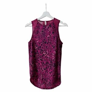 Lululemon Sculpt Tank Size 4 Black Purple Leopard Camo